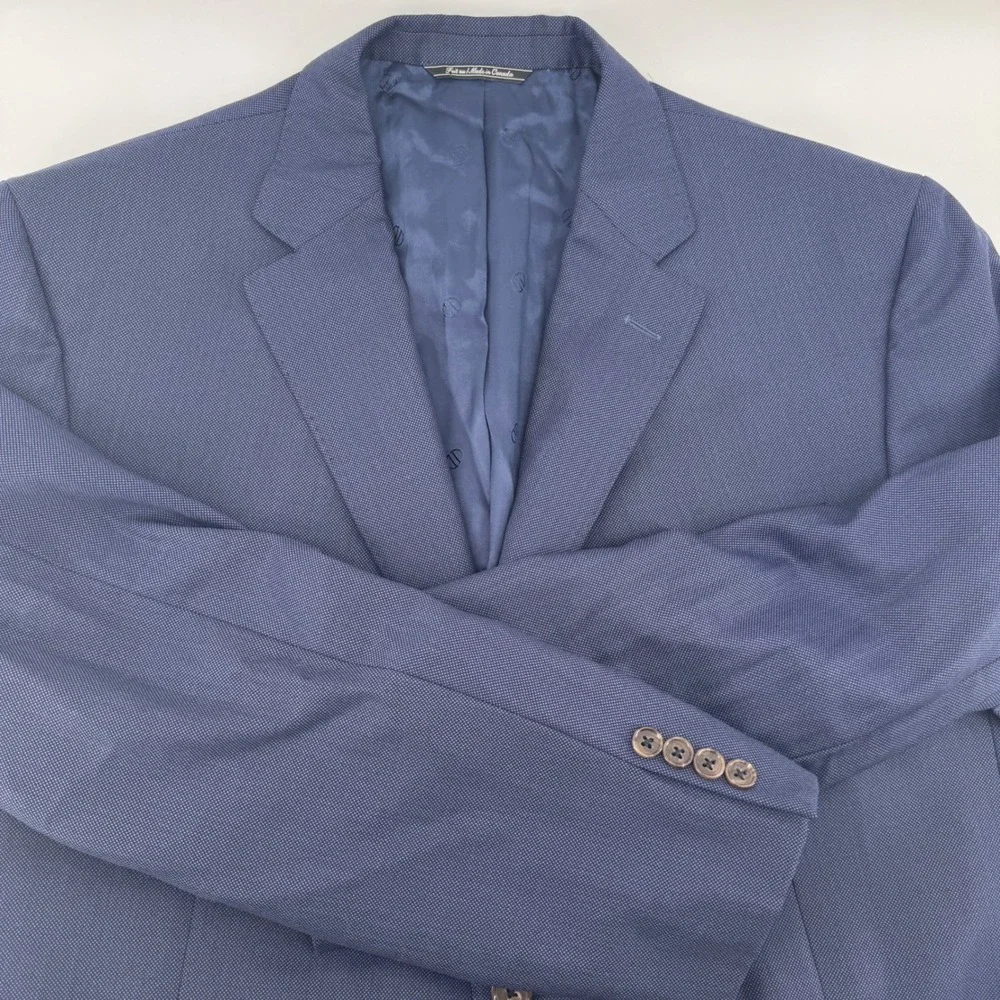 David Donahue Ryan CT Blue 100% Wool Blazer Sport Coat Men 48R Made in Canada